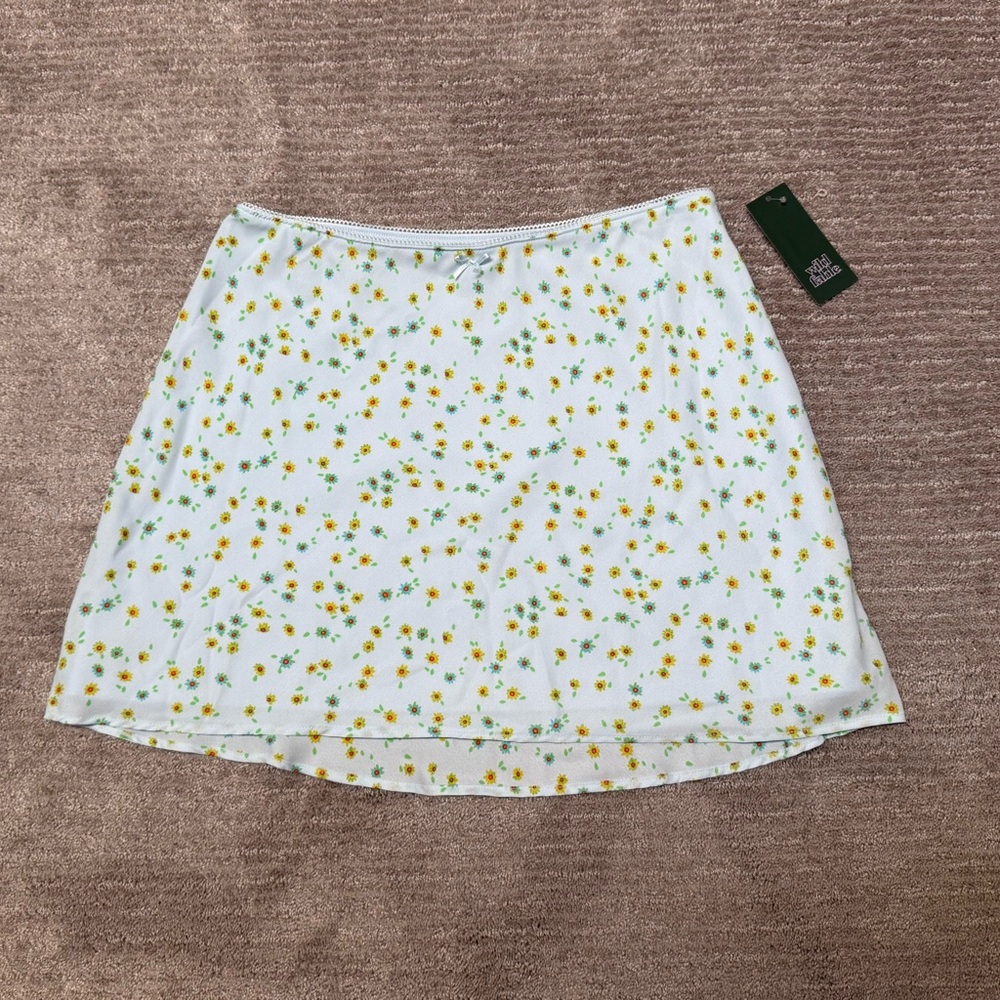 Floral White Skirt